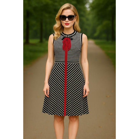 Women's Byron Lars Beauty Mark Striped Dress Size L
